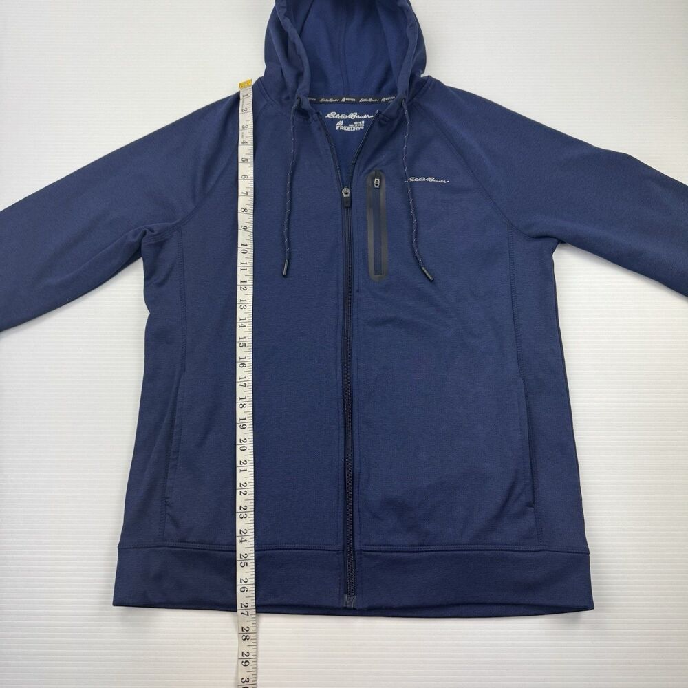 Eddie Bauer Full Zip Hoodie Mens M Navy FreeDry Motion Fleece Jacket - Picture 9 of 9